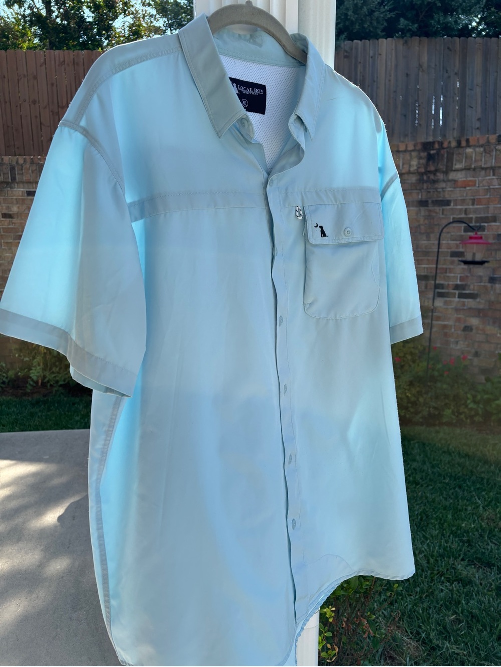 Local Boy Outfitters Men’s Blue Polyester Mesh Button Up Shirt XXL